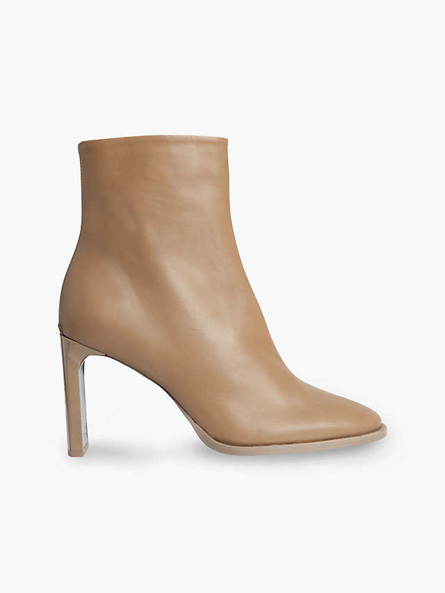 Safari Canvas Ankle-Boots Mit Absatz Aus Leder undefined Damen Calvin Klein