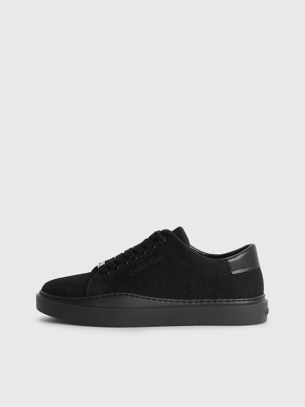 ck black sustainable knit trainers for women calvin klein