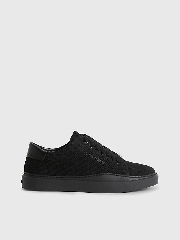 ck black sustainable knit trainers for women calvin klein