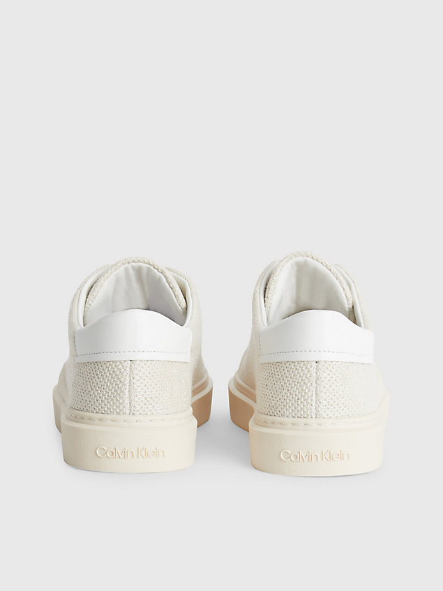 white knit trainers for women calvin klein