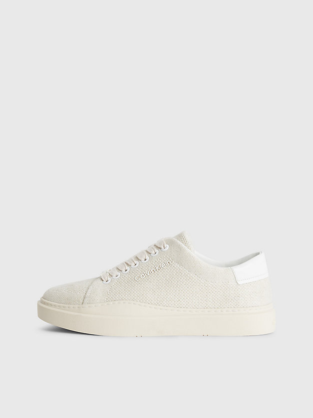 marshmallow sustainable knit trainers for women calvin klein