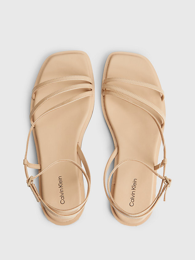beige leather sandals for women calvin klein