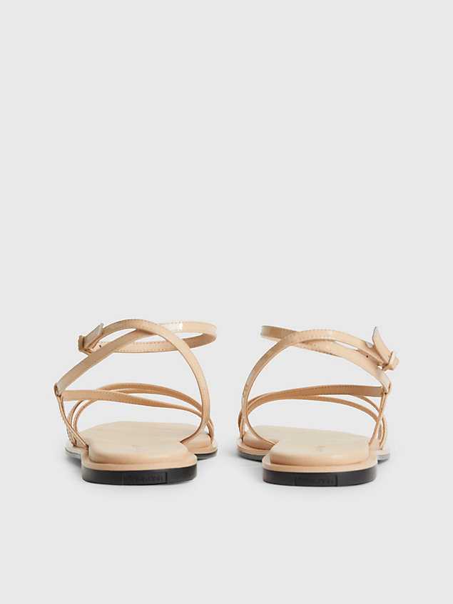 beige leather sandals for women calvin klein