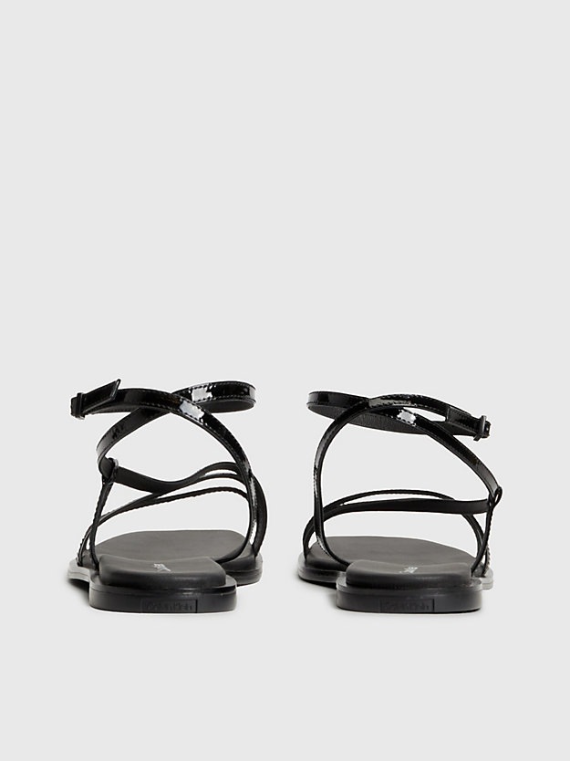 ck black sandalen aus leder für damen - calvin klein