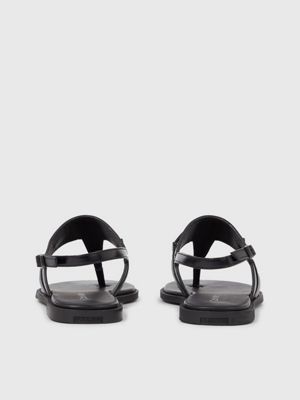 ck black leather sandals for women calvin klein