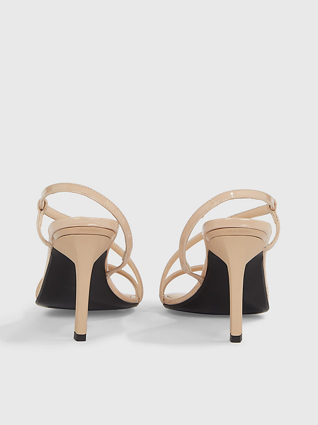 beige leather stiletto sandals for women calvin klein