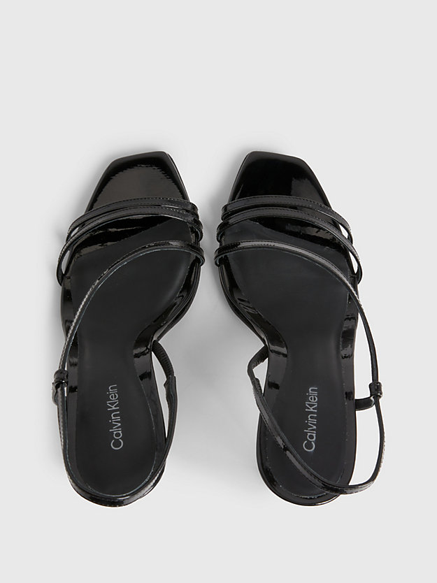 ck black leren sandalen met stilettohak voor dames - calvin klein