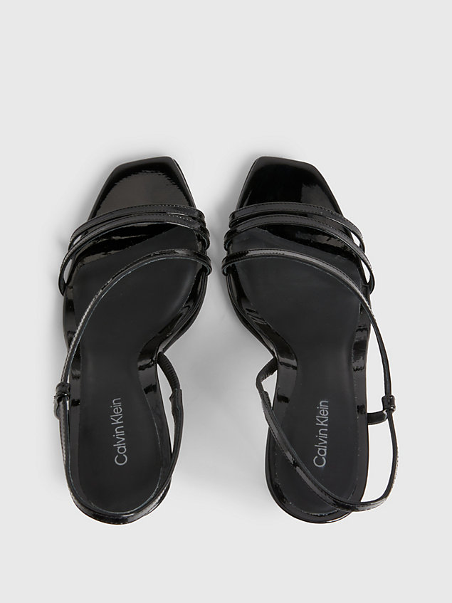black leren sandalen met stilettohak voor dames - calvin klein