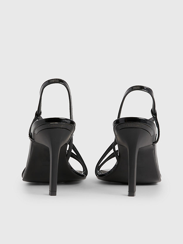 ck black leren sandalen met stilettohak voor dames - calvin klein