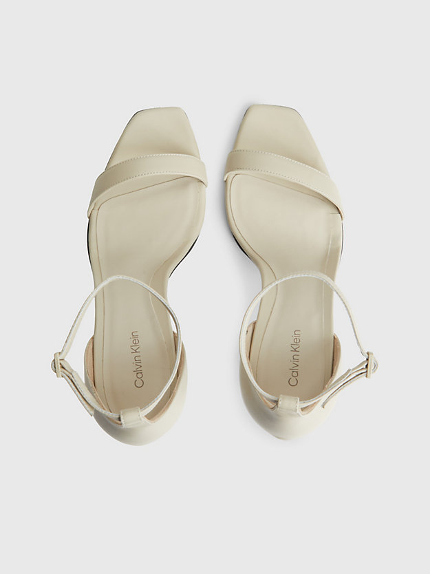 feather gray leather stiletto sandals for women calvin klein