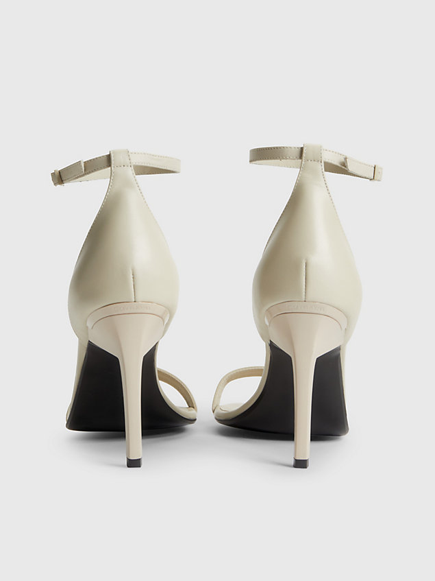 beige leather stiletto sandals for women calvin klein