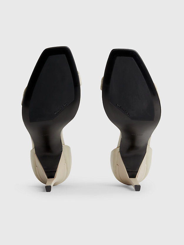 feather gray leather stiletto sandals for women calvin klein