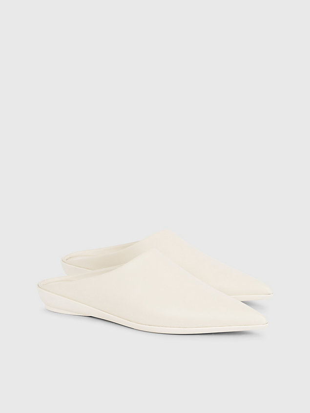 beige leather mules for women calvin klein