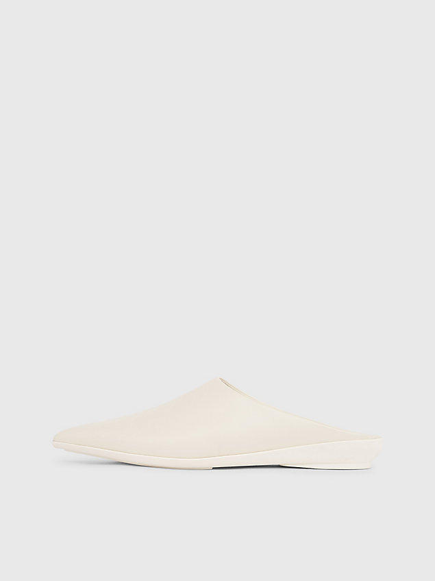 beige leather mules for women calvin klein