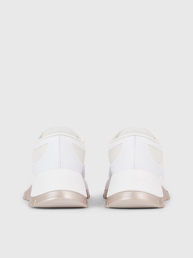 bright white kleur-geblokte sneakers voor dames - calvin klein