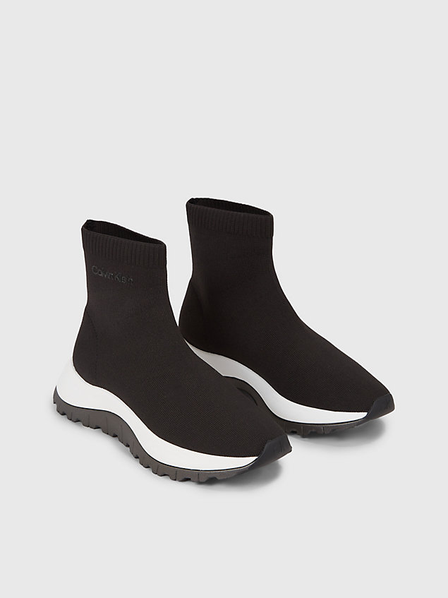 black high-top sok sneakers voor dames - calvin klein