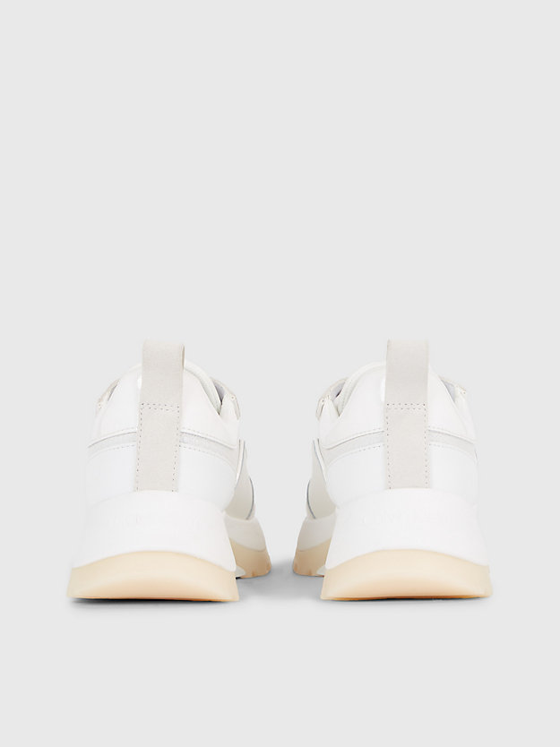 bright white leather logo trainers for women calvin klein