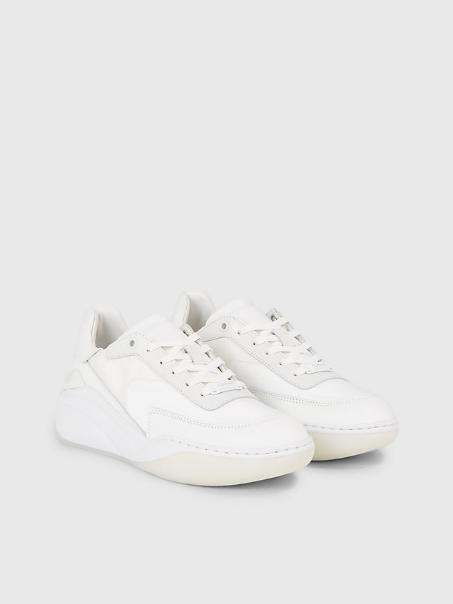 white leather platform wedge trainers for women calvin klein