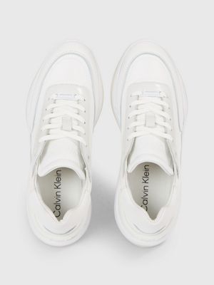 Womens white calvin klein clearance trainers