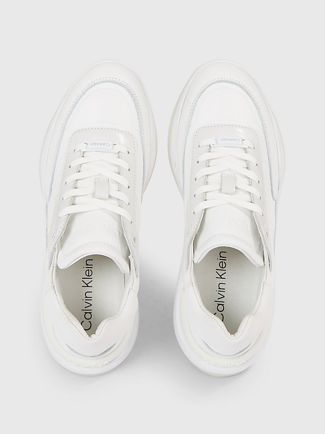 white leather platform wedge trainers for women calvin klein