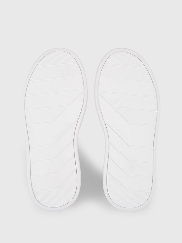 bright white plateau-sneakers aus leder für damen - calvin klein