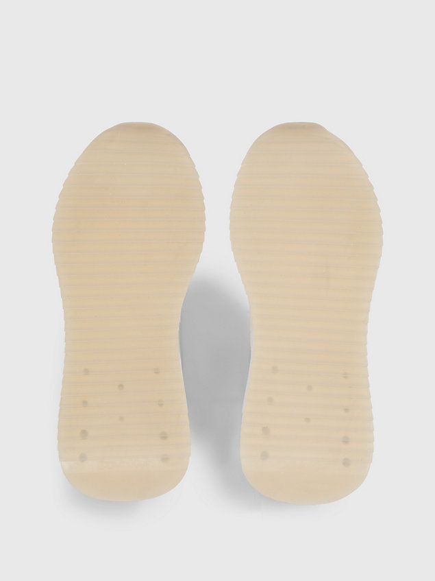 zapatillas de piel sintética con cuña beige de mujer calvin klein