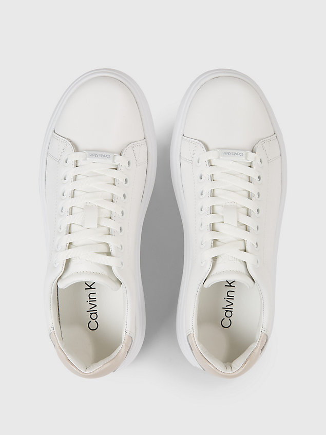 white leather trainers for women calvin klein