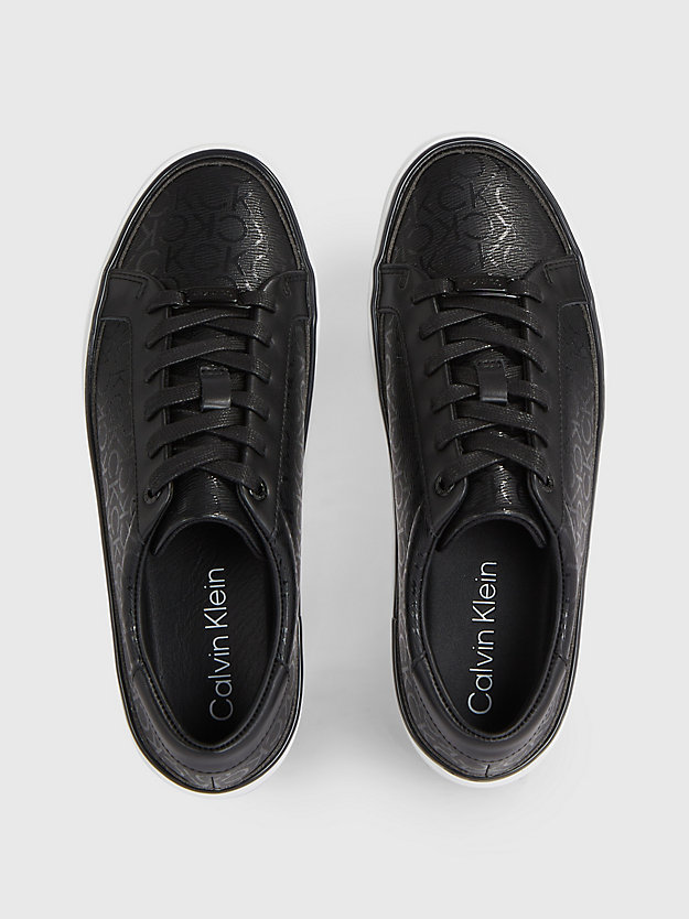 black mono buty sportowe na platformie z logo dla kobiety - calvin klein