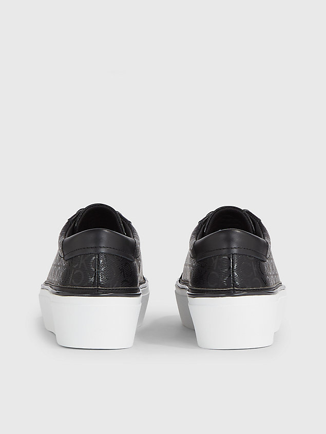 black logo-plateau-sneakers für damen - calvin klein