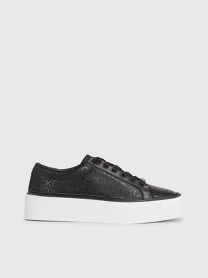 Women's black best sale calvin klein trainers