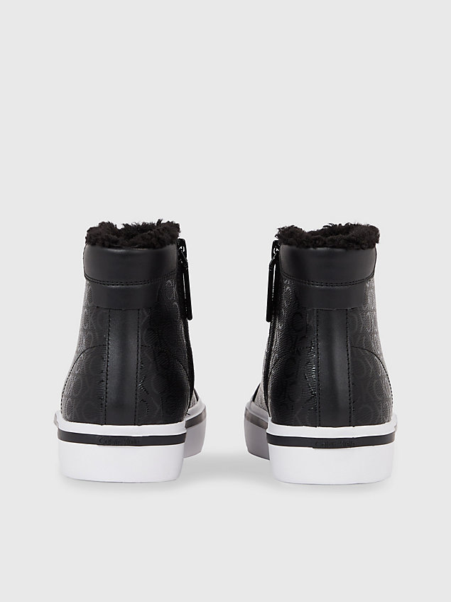 black high top sneakers aus kunstleder für damen - calvin klein