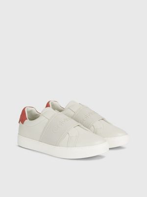 Calvin klein white slip deals on shoes