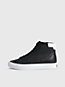 black/white leather high-top trainers for women calvin klein