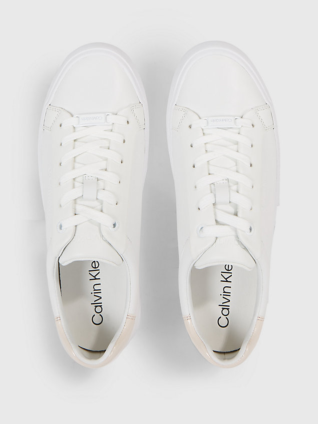 white leather trainers for women calvin klein