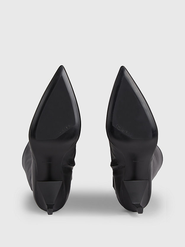 ck black leather stiletto boots for women calvin klein