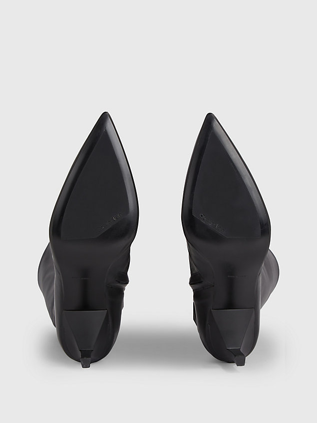 black skórzane botki na szpilkach dla kobiety - calvin klein