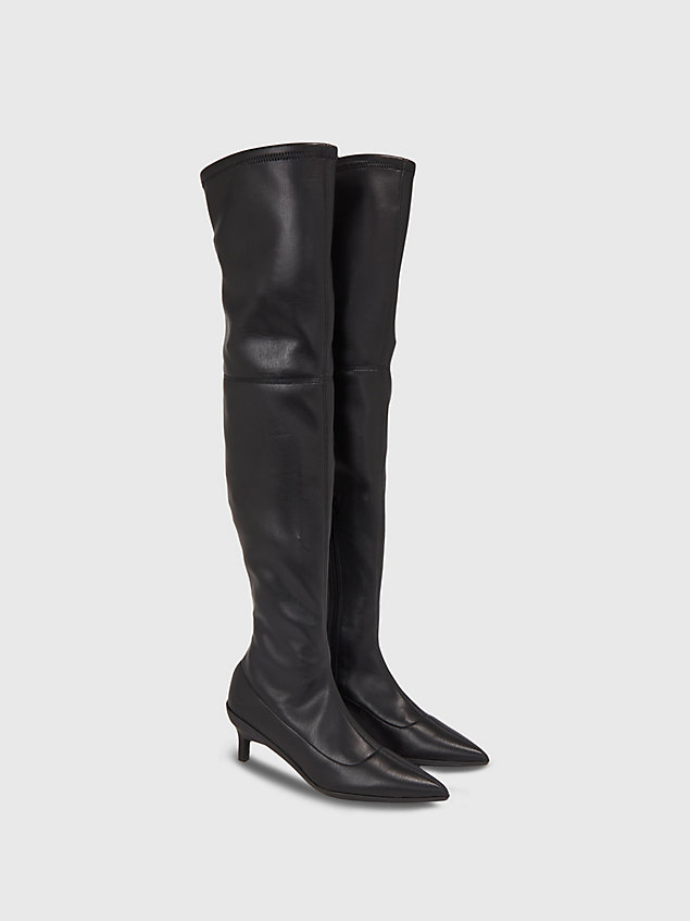 black stiletto-overknee-boots für damen - calvin klein
