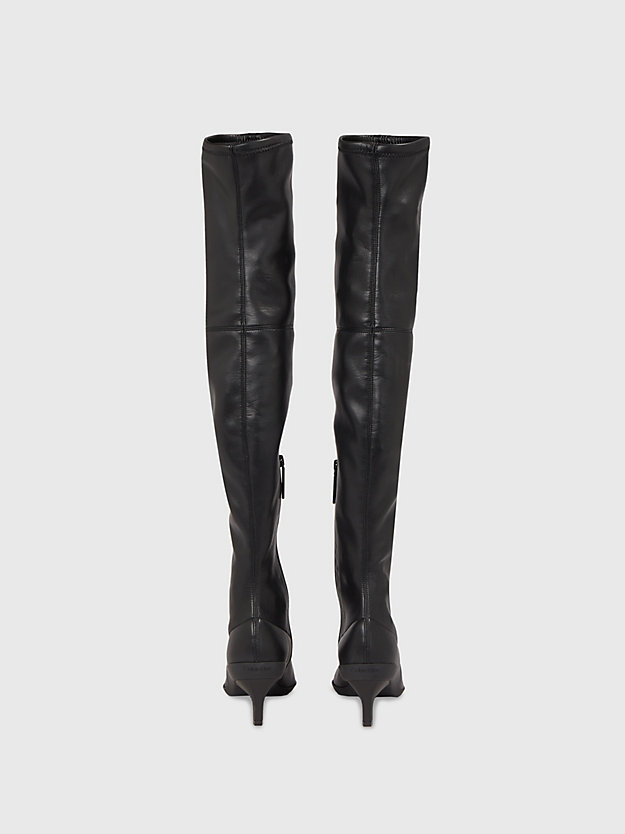 ck black stiletto-overknee-boots für damen - calvin klein