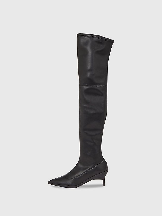 ck black stiletto over-the-knee boots for women calvin klein