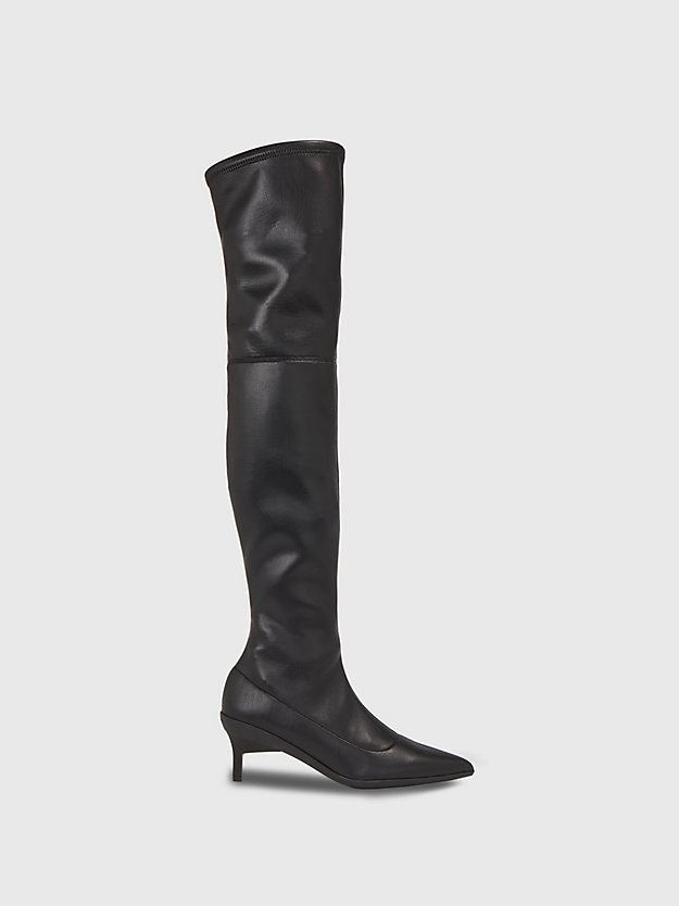 ck black stiletto-overknee-boots für damen - calvin klein