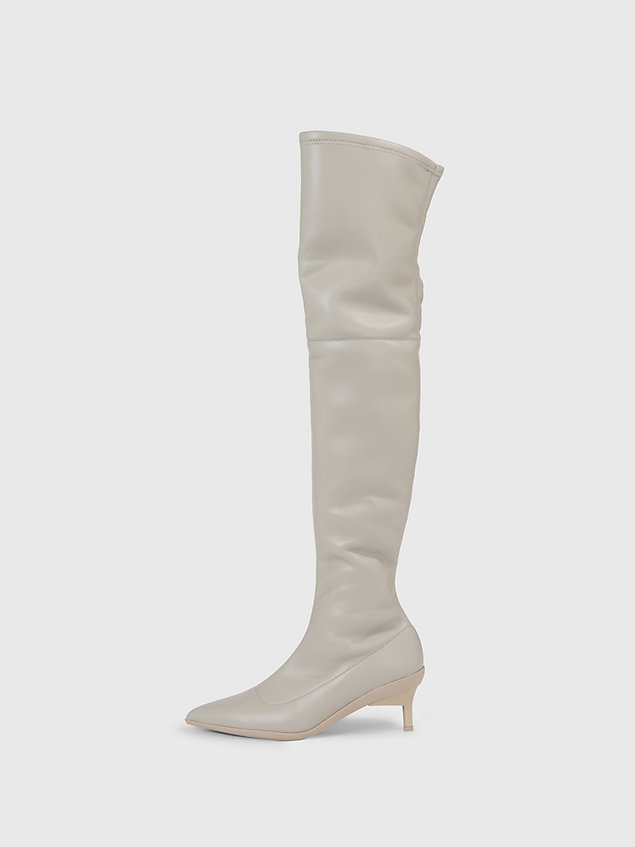 khaki stiletto-overknee-boots für damen - calvin klein
