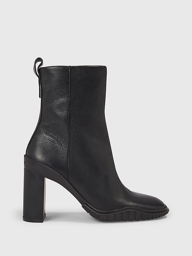  leather heeled ankle boots for women calvin klein
