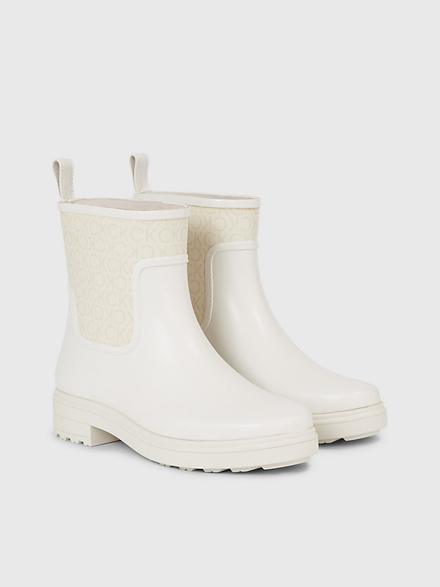 dk ecru logo rain boots for women calvin klein