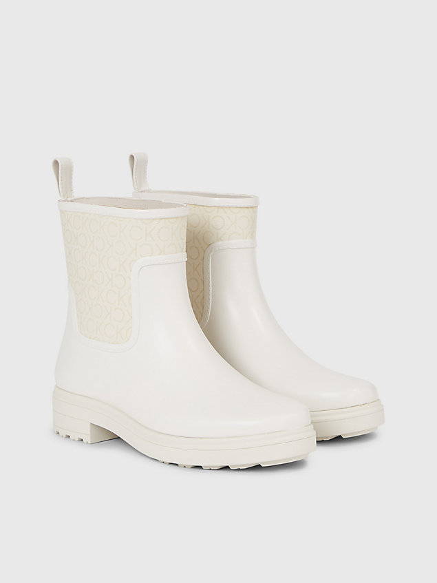 beige logo rain boots for women calvin klein