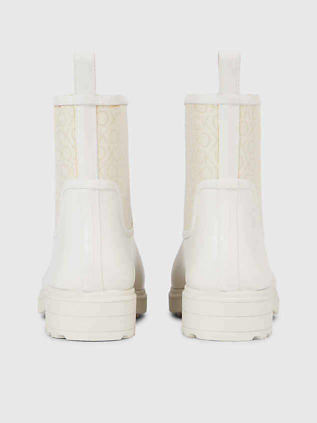 bottes de pluie avec logo beige pour femmes calvin klein
