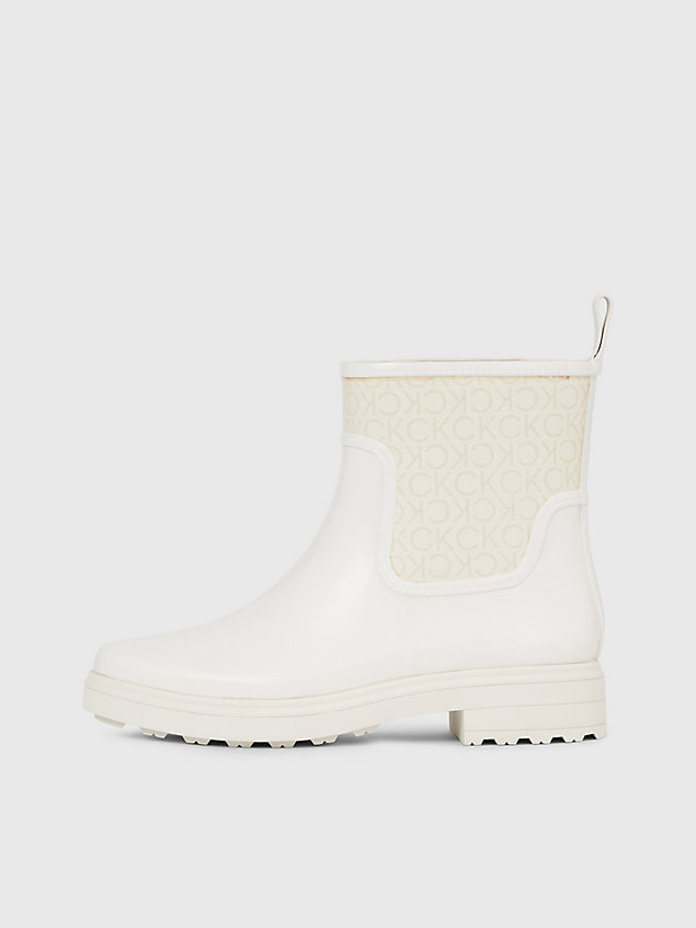 beige logo rain boots for women calvin klein