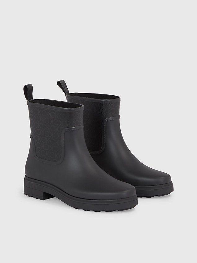 black logo rain boots for women calvin klein