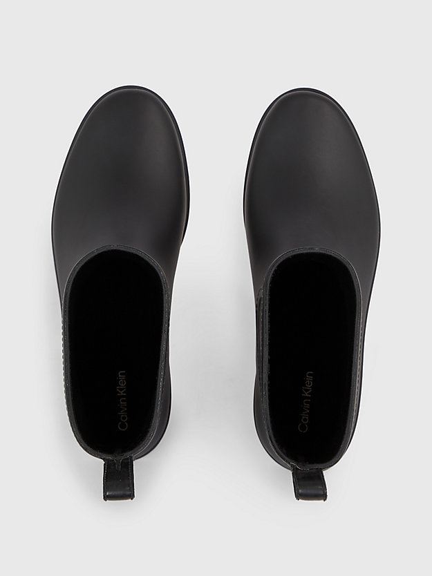 bottes de pluie avec logo ck black pour femmes calvin klein