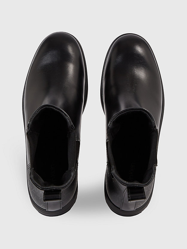 ck black chelsea-boots aus leder für damen - calvin klein