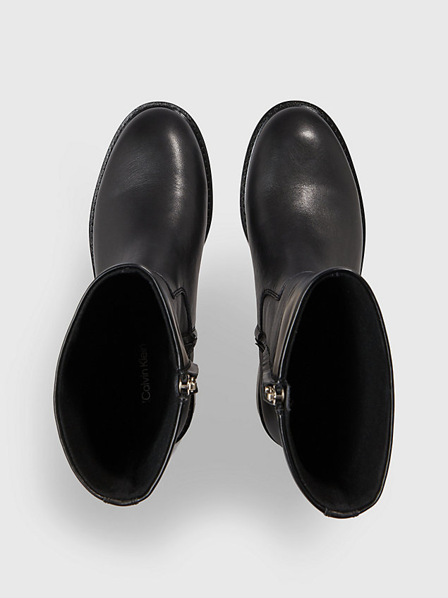black leder-boots für damen - calvin klein